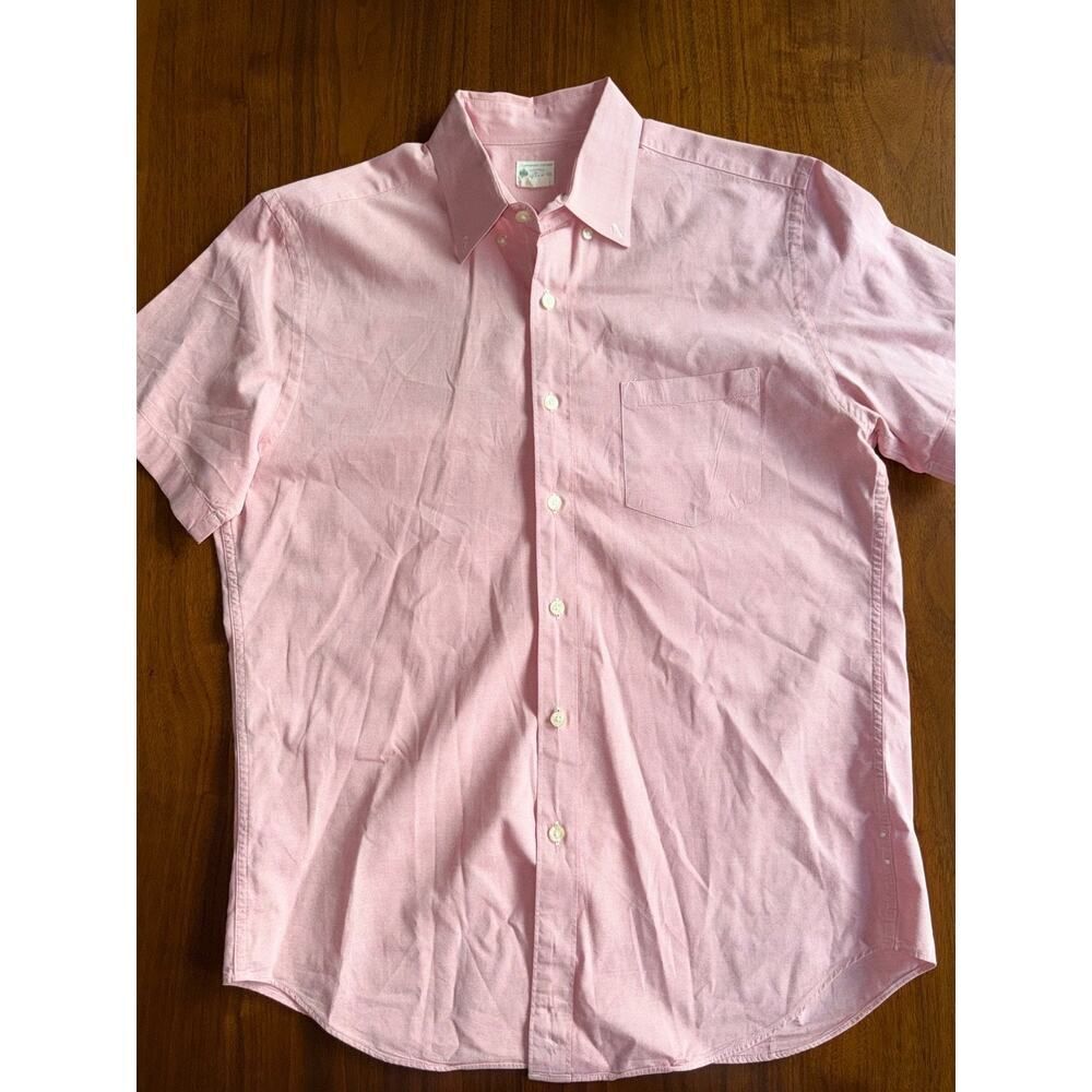 J.Crew Men's Sun-washed Oxford Short-Sleeve Shirt in Pink - Size M
